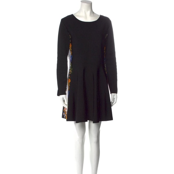 NWOT. $2890 OSCAR DE LA RENTA Embroidered Stretch-Crepe Dress Sz L - Picture 9 of 14